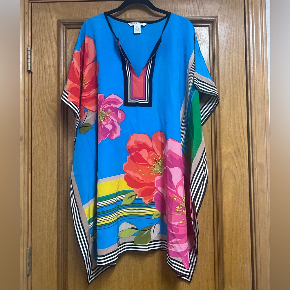 Trina Turk Silk Printed Caftan Dress